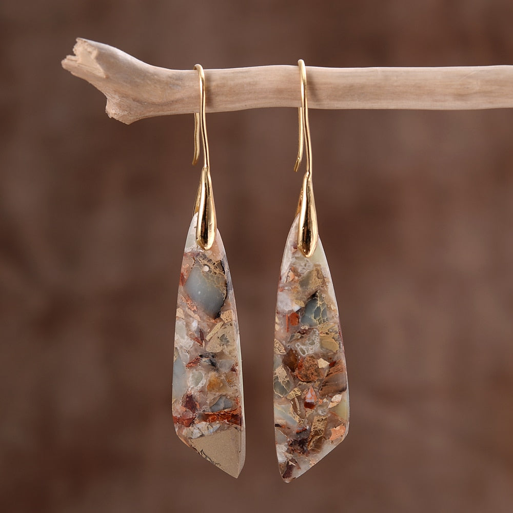 Crochet earrings Celestial Jasper