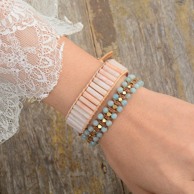 Bohemian Armband aus heilendem Amazonit