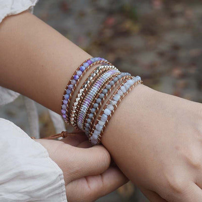 Purple boho summer bracelet