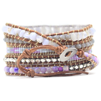 Paarse boho zomerarmband