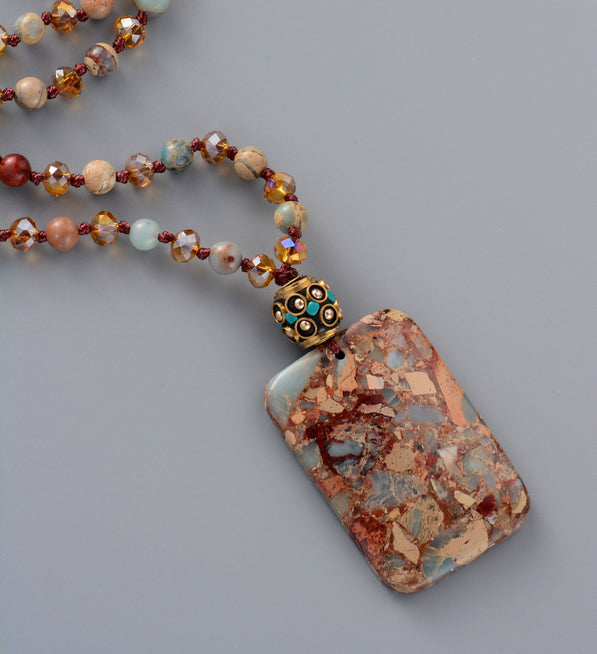 Bohemian Euro Stone Halskette