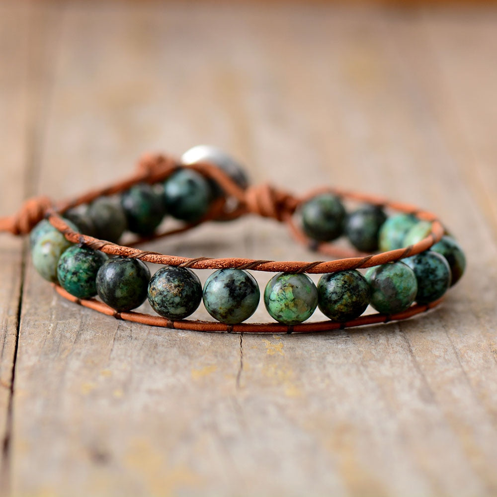 Armband Boho Afrikain Turquoise Homme