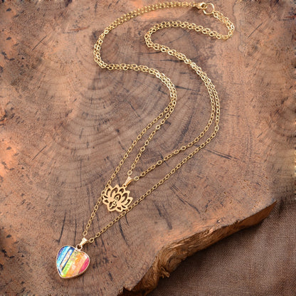 Lotus Herz Chakra-Anhänger Halskette