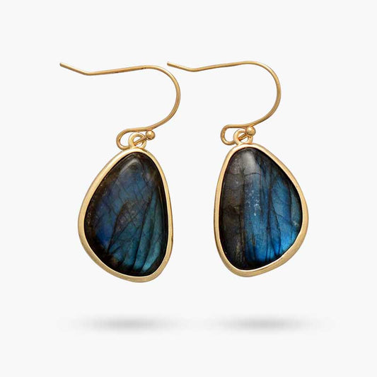 Boucles d'oreilles crochets éminentes labradorite