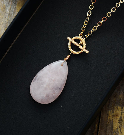 Collier classique en quartz rose