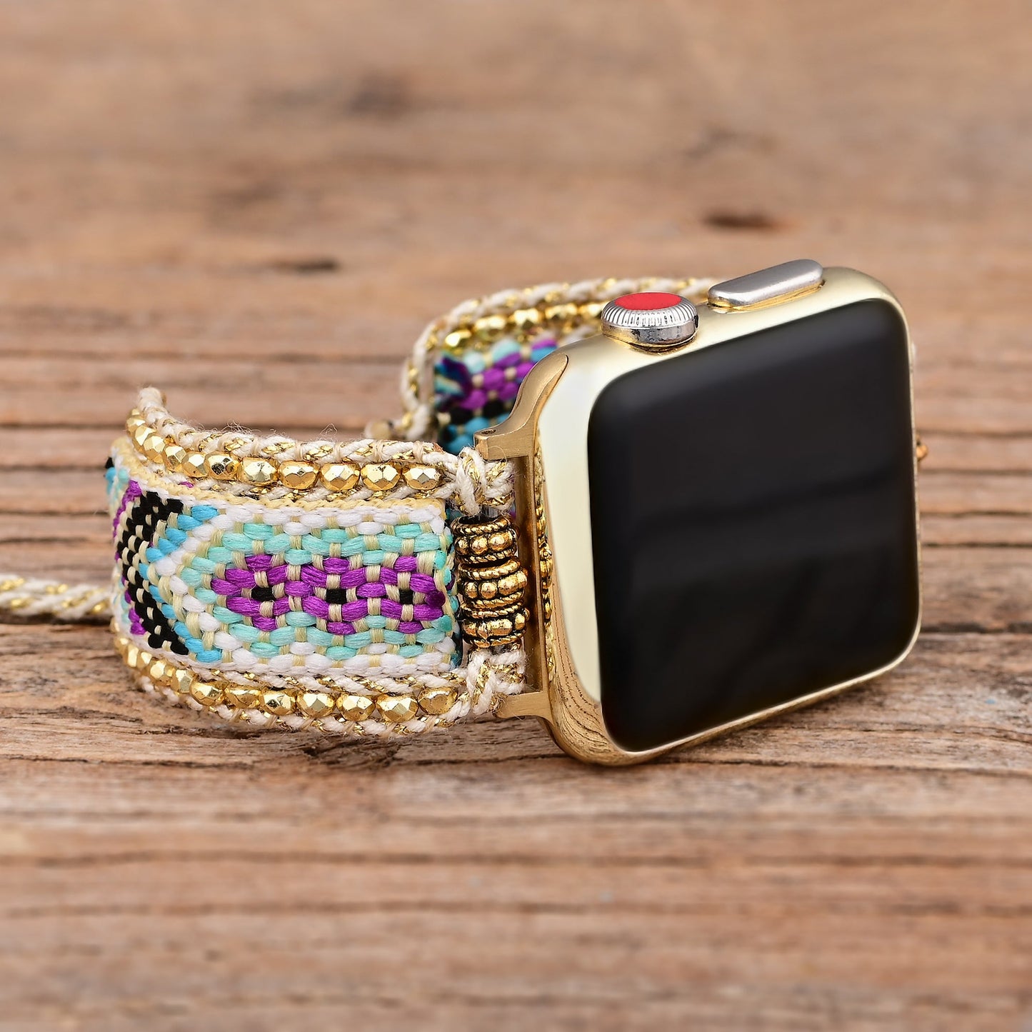 Gouden bloem Apple Watch-band