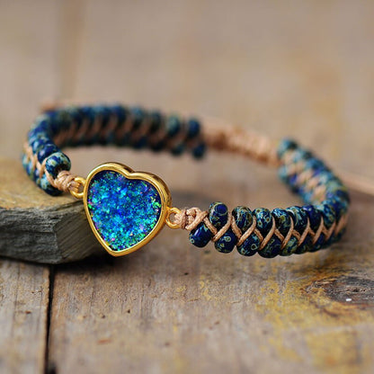 Opal heart bracelet of eternal friendship