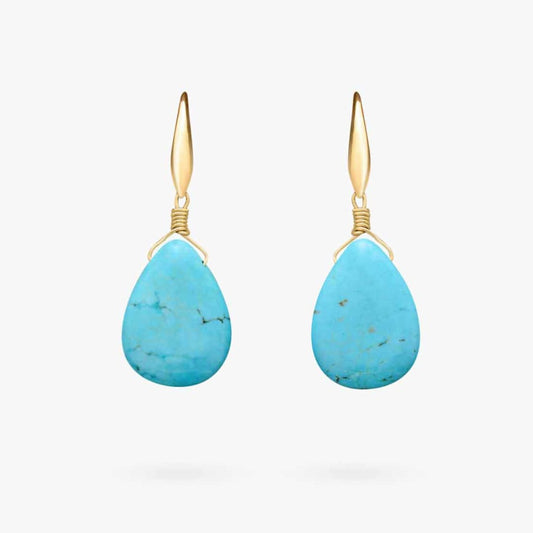 Turquoise earrings in an exquisite teardrop shape