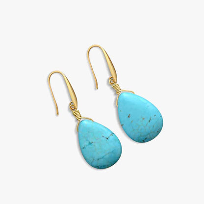 Boucles d'oreilles turquoise en forme de larme exquise