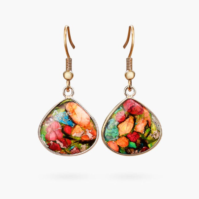 Boucles d'oreilles ethniques jaspe