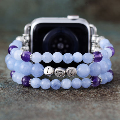 Aquamarine Love Stretch Apple Watch Bracelet