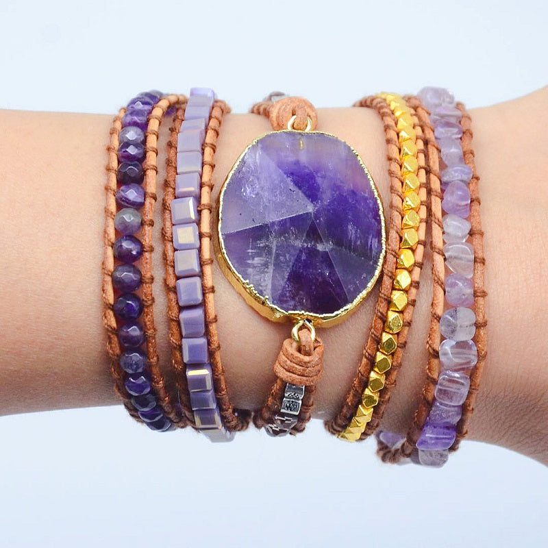 Amethyst Imperial Wickelarmband, Schmuck, Edelstein-Armband, Handgefertigt, Spiritueller Schmuck, Wickelarmband, Amethyst-Schmuck, Naturstein-Armband, Energie-Armband, Kristallarmband, Heilstein-Schmuck, Meditationsschmuck, Lila Armband, Imperial-Design, Luxuriöses Wickelarmband.