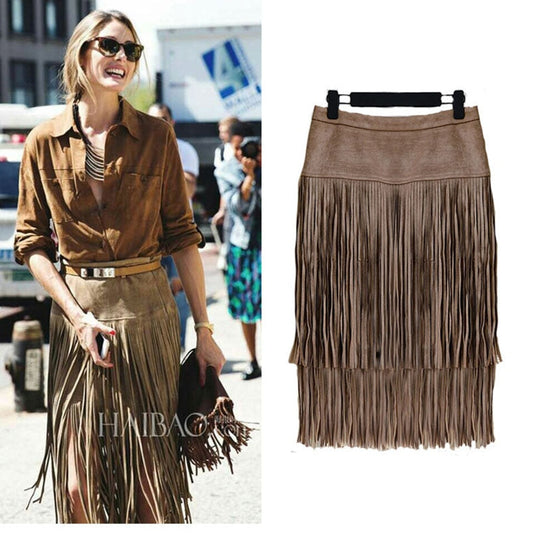 MTS™ Indian Suede Fringe Skirt | THE eye-catcher for summer 2023!