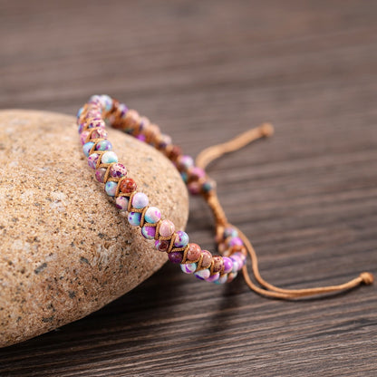 Pulsera de piedras preciosas de flor de cerezo