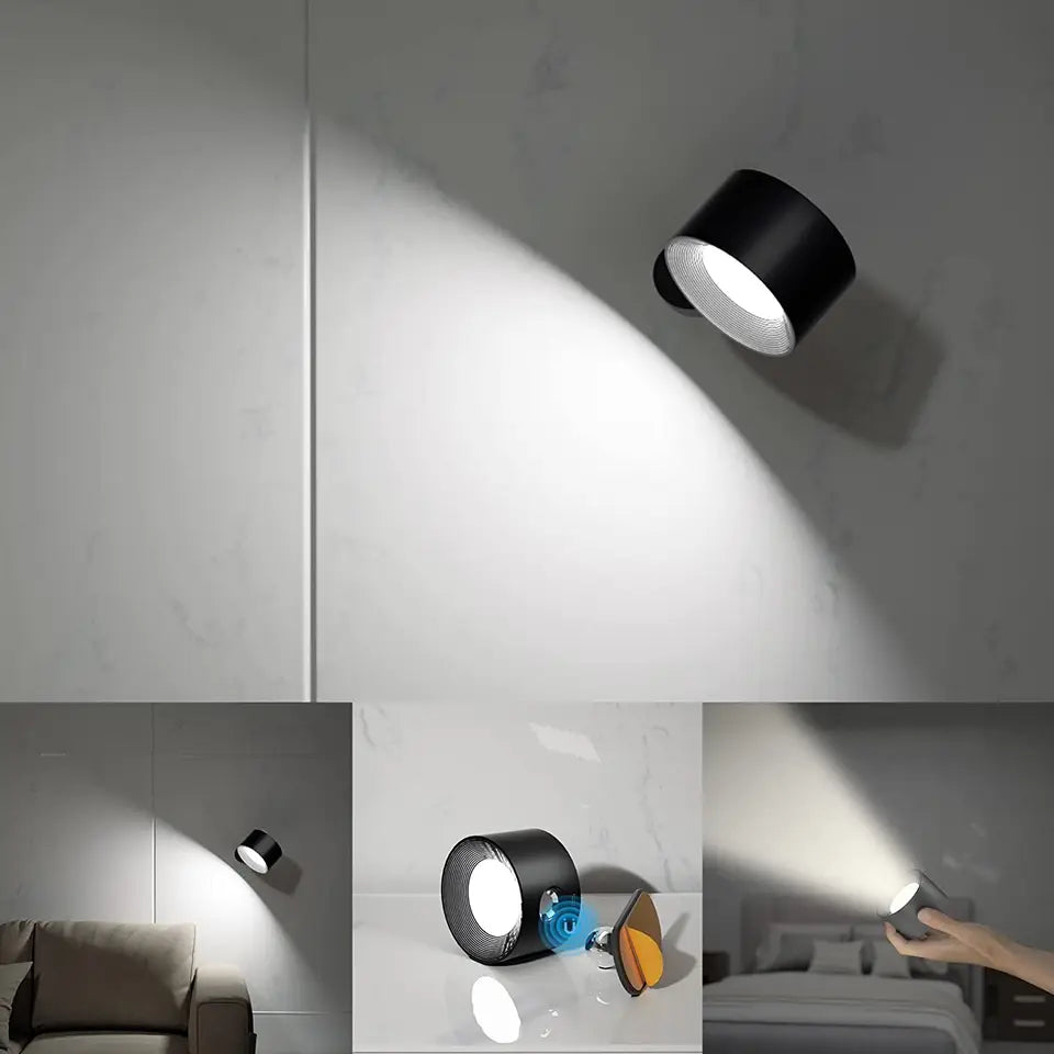 Infinity LED-Wandleuchte - kabellos - Weiß - 3 Stufen & 3 Farben - 360° Drehung