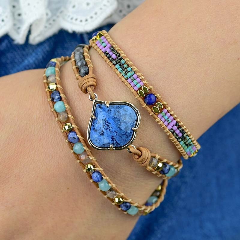 Armbånd Wrap Sodalite Bleu Guérison