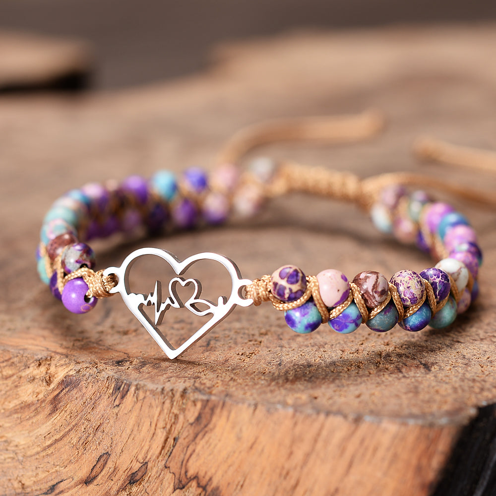 Heilendes Armband mit Heartbeat Charm