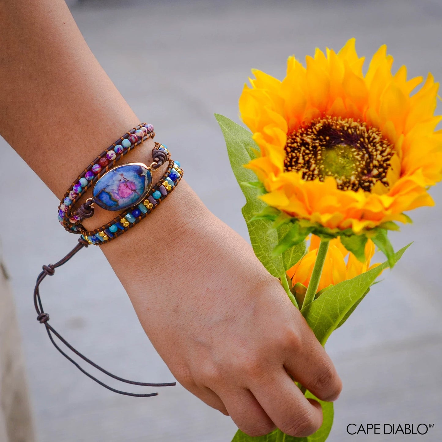 Intense Imperial Jasper Wrap Bracelet