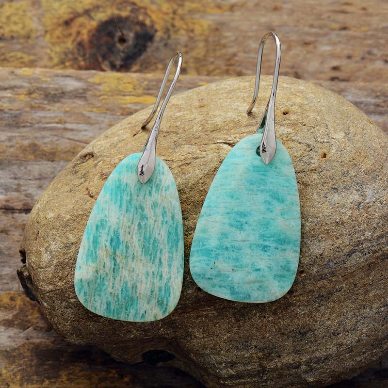 Hanging earrings protection Amazonite