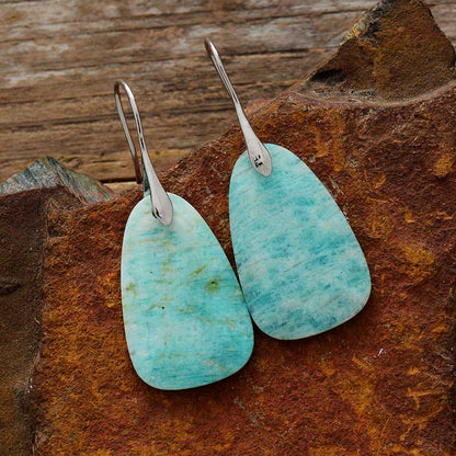 Hanging earrings protection Amazonite