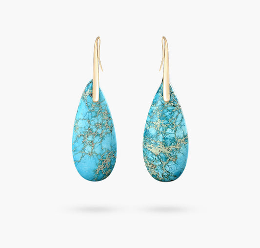 Earrings protection jasper turquoise