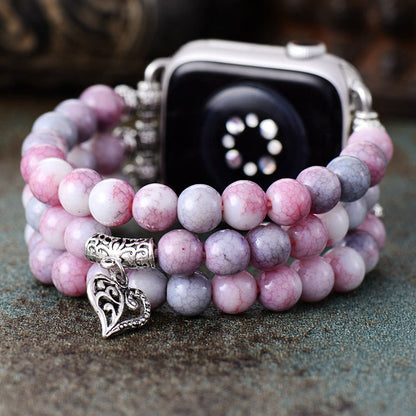 Pastel Colored Love Stretch Apple Watch Strap, Apple Smartwatch Bracelet