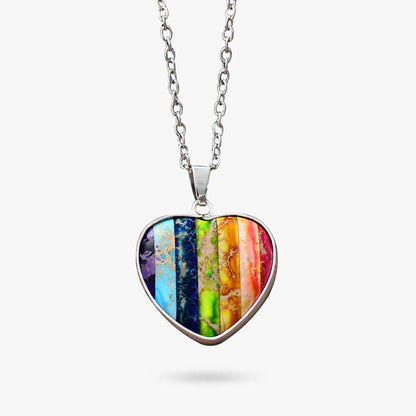 Collier pendentif coeur chakra