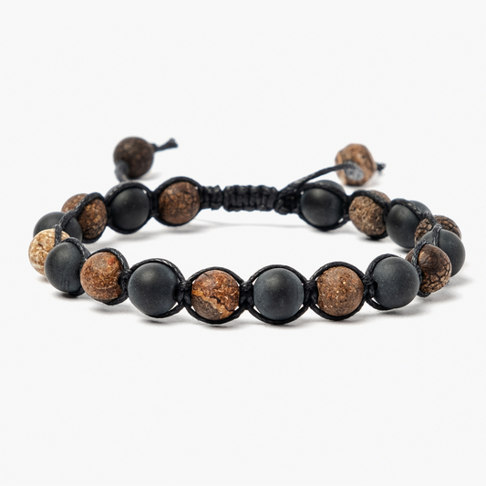 Men's bracelet onyx crackle