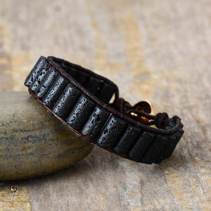 Bracelet pour homme pierre de lave