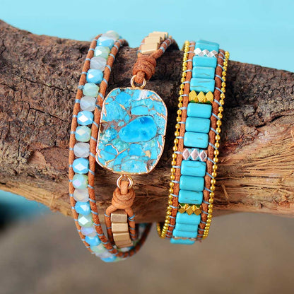 Turquoise prinses wikkelarmband