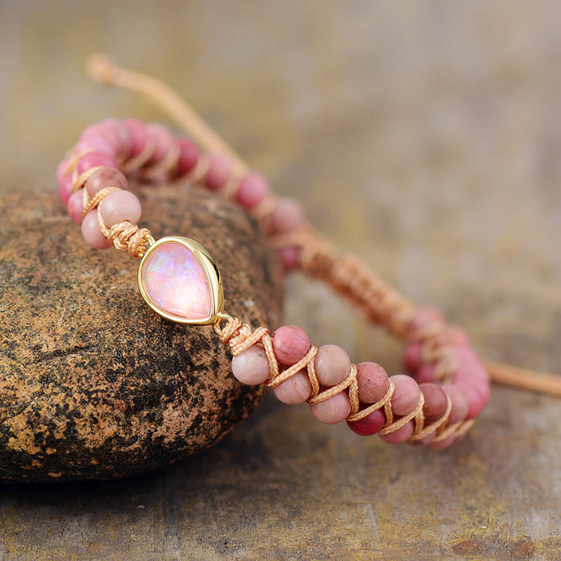 Helbredende armbånd rhodonite og jaspis