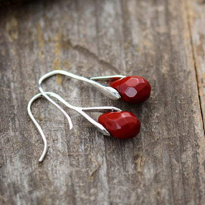 Pendientes clásicos jaspe floreciente