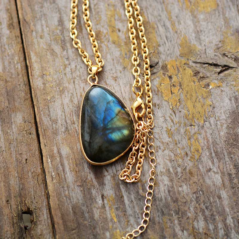 Natural Labradorite Pendant Necklace