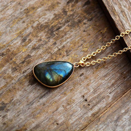 Natural Labradorite Pendant Necklace