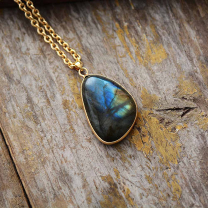 Natural Labradorite Pendant Necklace