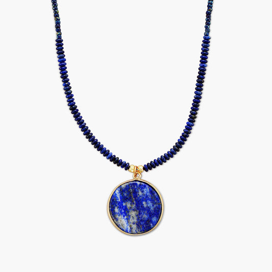 Calming lapis lazuli bead necklace