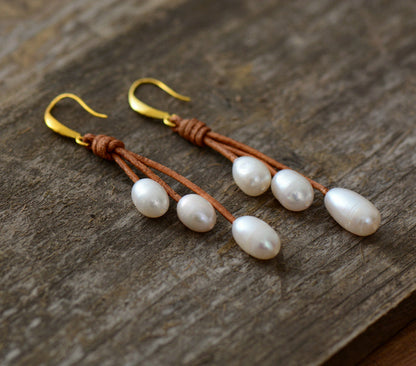 Boucles d'oreilles perle d'eau douce