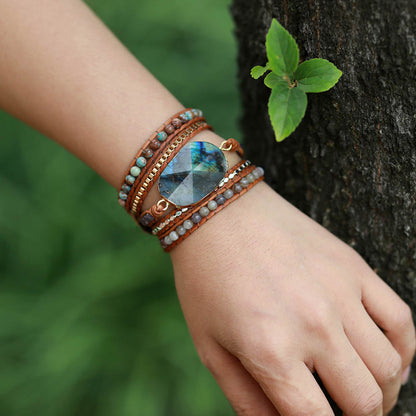 Bracelet wrap randonneur labradorite