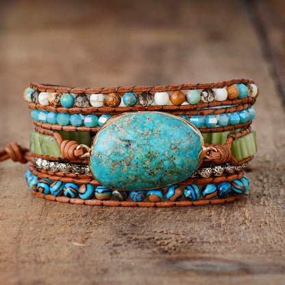 Twisted Ocean Jasper Wrap Armband