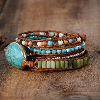 Ocean Jasper gedrehtes Armband