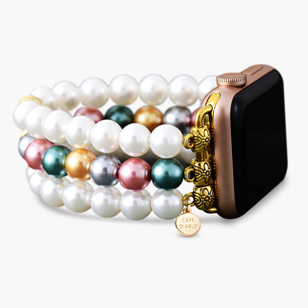 Bracelet de montre extensible Pearl Garden pour Apple Watch