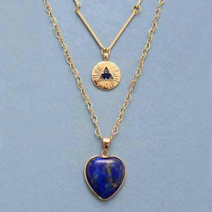 Intense lapis lazuli heart necklace