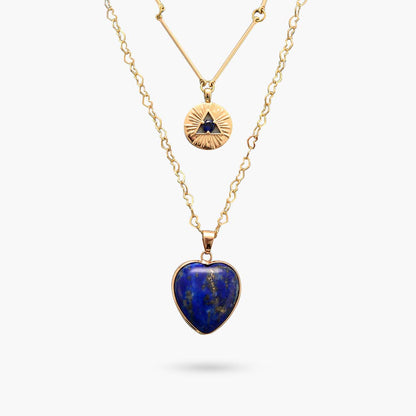 Lapis Lazuli Intense Herz Halskette