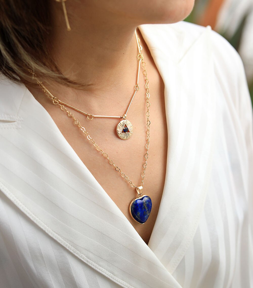 Intense lapis lazuli hartketting