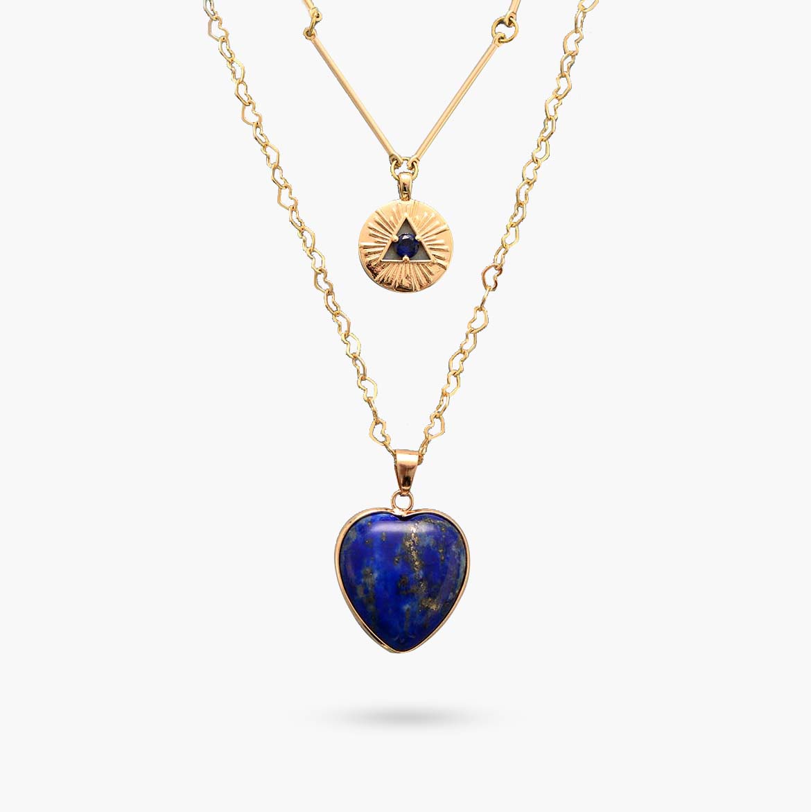 Intensivt lapis lazuli hjärta halsband