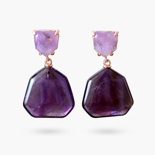 Siebenfache Amethyst-Funkel-Ohrringe