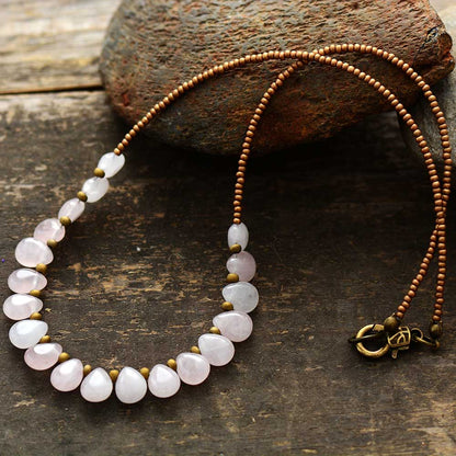 Regal rose quartz necklace