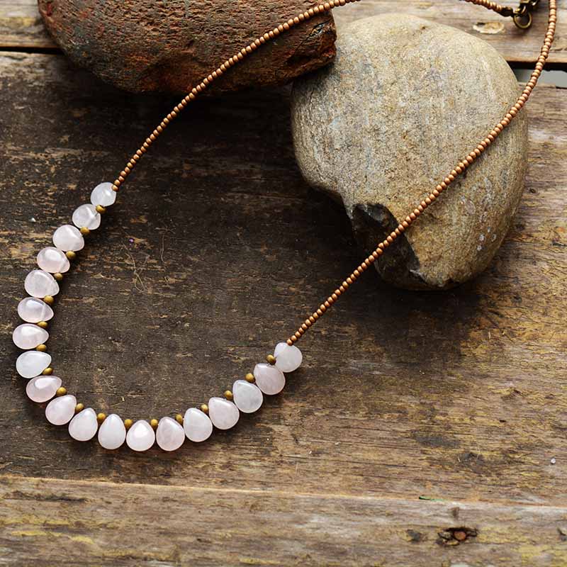 Regal rose quartz necklace