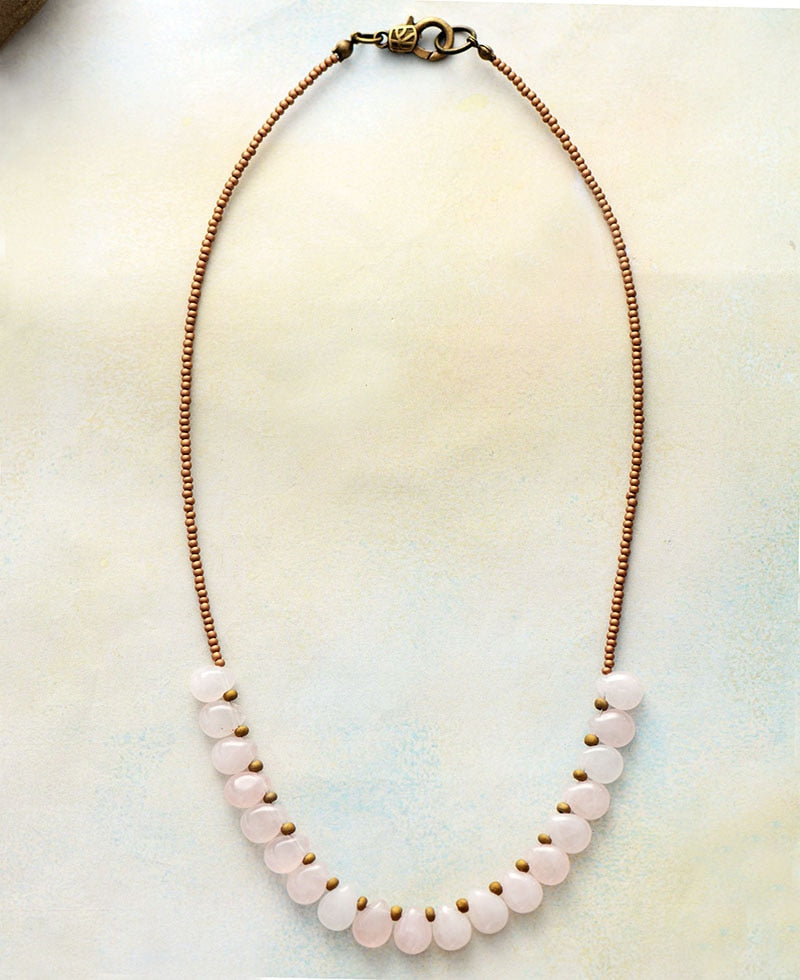 Collier de quartz rose royal