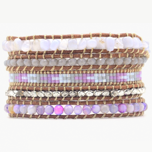 Boho summer bracelets violet